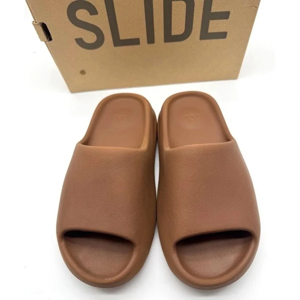 Adidas Yeezy Slide Flax FZ5896 Men's US 8 EU 42 Brown Comfort Slides
